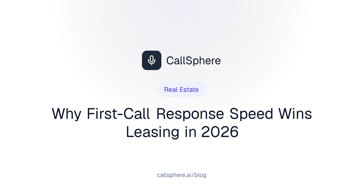 Why First-Call Response Speed Wins Leasing in 2026 | CallSphere Blog