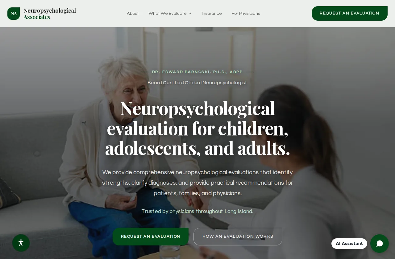 Neuropsychological Associates public website preview